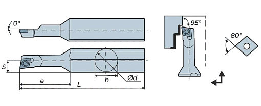 Фото 3 товара S10M-SCLCL06-A16 DKR державка для внутреннего точения Deskar