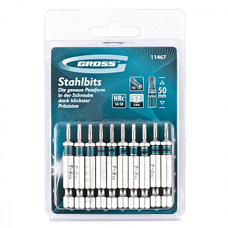 Набор бит Torx8 х 50, сталь S2, 10 шт. Gross - фото 1