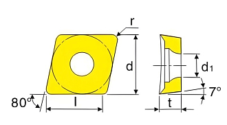 CCGT060204L-U LF6018 токарная пластина Deskar - фото 3