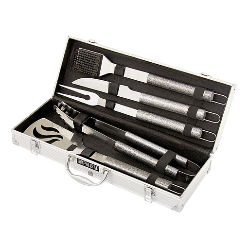 Фото 0 товара Набор приборов для барбекю, 5 шт, в алюминиевом кейсе, Camping Palisad