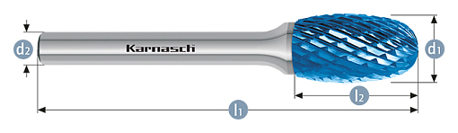 Фото 0 товара Борфреза овальная тип Е TRE 3х6 dхв=3 Lобщ=50 Blue-Tec Karnash арт. 11.5041-005