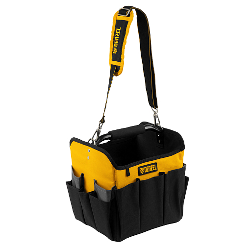 Фото 8 товара Переноска для инструмента, 260х240х300 мм, 22 кармана, наплечный ремень Denzel