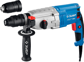 ЗУБР 800 Вт, 0-1200 об/мин, 0-4800 уд/мин, кейс, перфоратор горизонтальный ЗП-28-800 КМ Профессионал - фото 1