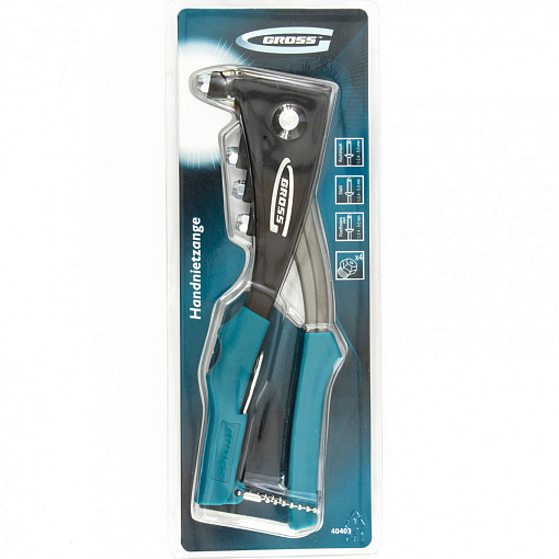 Фото 1 товара Заклепочник литой, усил., заклепки 2,4-4,8 мм Gross