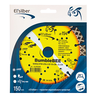 Круг алмазный 1A1RSS/XTW D154-2.6T-10+2W-22.23H "BumbleBEE" Elsilber - фото 3