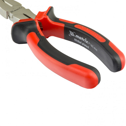 Фото 2 товара Длинногубцы изогнутые Nickel, 160 мм, никелированные, двухкомпонентные рукоятки Matrix