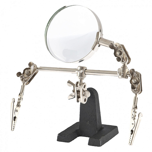 Фото 1 товара Зажим для пайки "Третья рука" с лупой Sparta