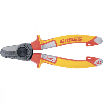 Кабелерез, диэлектрические рукоятки до 1000 В, трехкомпонентные рукоятки, 160 мм Gross - фото 1