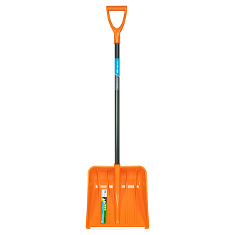 Лопата для уборки снега пластиковая, 400х405х1380 мм, стальной черенок, усиленная Сибртех - фото 2