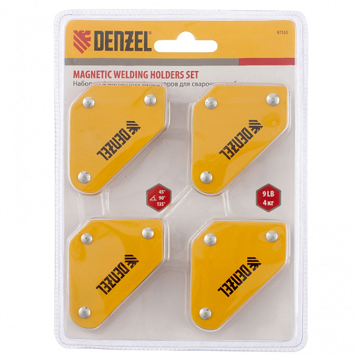 Фото 0 товара Набор из 4 магнитных фиксаторов для сварочных работ Denzel