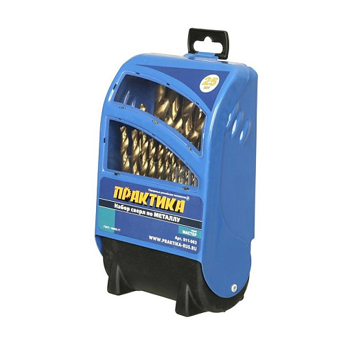 Фото 1 товара Набор сверл по мет. 1-13 мм, 25 шт, кассета Практика