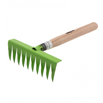 Грабли витые 10 - зубые, 200 х 390 мм, стальные, деревянная рукоятка, Агроном, Россия, Сибртех - фото 1