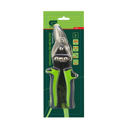 Фото 3 товара Ножницы по металлу, 250 мм, правый рез, сталь С55, двухкомпонентные рукоятки СИБРТЕХ