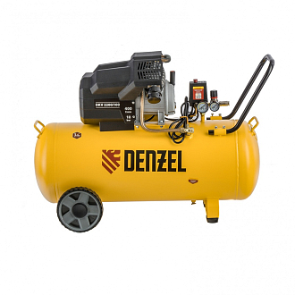 Компрессор воздушный DKV2200/100, Х-PRO 2.2 кВт, 400 л/мин, 100л Denzel - фото 1