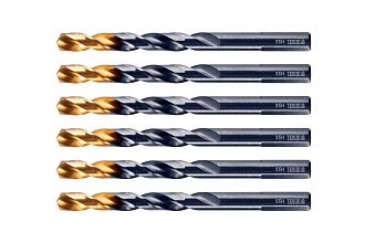 Набор сверл по металлу 2-3-4-5-6-8 мм, HSS-Tin, Golden Tip, 6 шт Denzel - фото 2