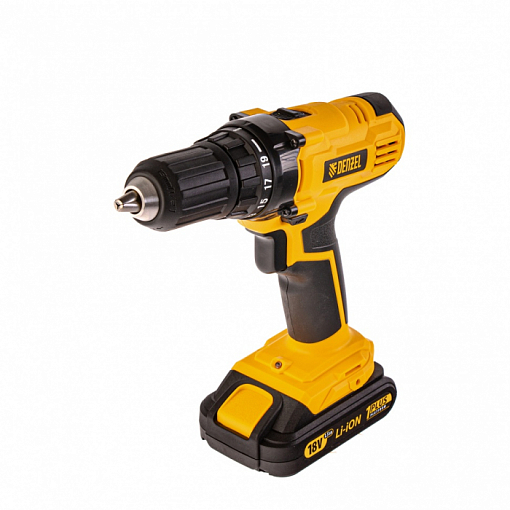 Фото 0 товара Дрель-шуруповерт аккумуляторная CDL-IB-18-02, Li-Ion, 18 В, 1,5 Ач, 2 акк. Denzel