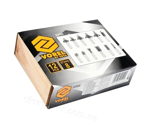 Фото 1 товара Набор фрез по дереву 8мм (12шт)