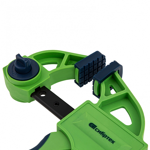 Фото 2 товара Струбцина F-образная, быстрозажимная, 600 х 70 х 820 мм, пластиковый корпус, фиксатор, двухкомпонентная рукоятка Сибртех