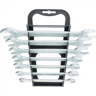 Набор ключей рожковых, 8-22 мм, 7 шт, оцинкованный (КЗСМИ) Россия - фото 1