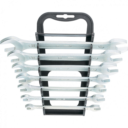 Фото 0 товара Набор ключей рожковых, 8-22 мм, 7 шт, оцинкованный (КЗСМИ) Россия
