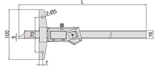Штангенглубиномер ШГЦ-500, дел 0.01мм/ 0.0005", INSIZE - фото 2