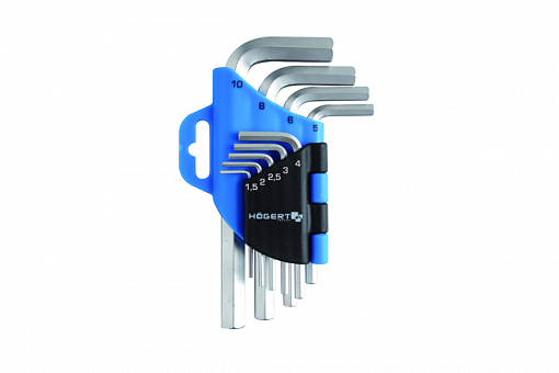 Фото 0 товара Ключи шестигранные Crv,9шт. HOEGERT