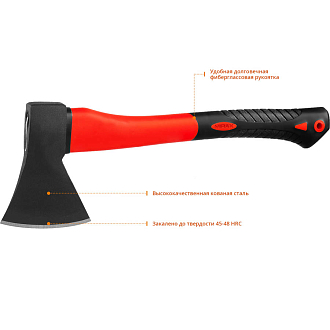 Топор с фиберглассовой рукояткой 380 мм 20601-06_z02 MIRAX 600 г. - фото 2