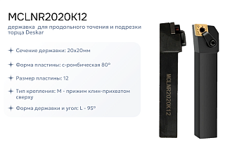 Набор резцов токарных 20х20 мм с пластинами по металлу (нержавейка+сталь) DESKAR - фото 2
