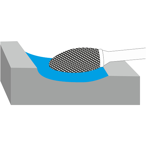 Фото 4 товара Борфреза язычок пламени тип Н 8х20х6х65 R1,5 спиральная насечка арт. H08 20М06 Sekira