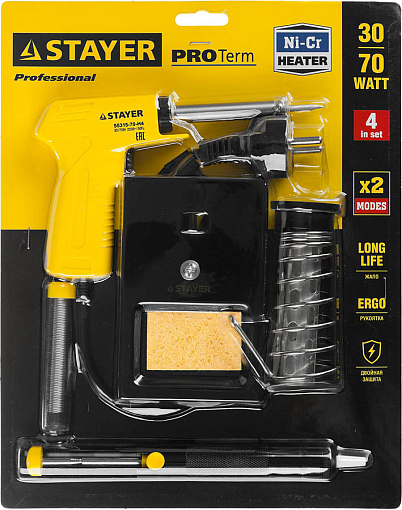 Фото 4 товара STAYER 60 Вт, 4 предмета, набор для паяльных работ Proterm 55315-70-H4 Professional