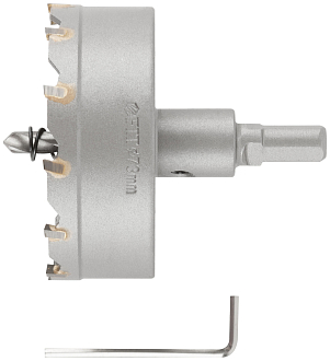 Коронка кольцевая с карбидными вставками Профи (для отверстий в нержавеющей стали) 73 мм - фото 2