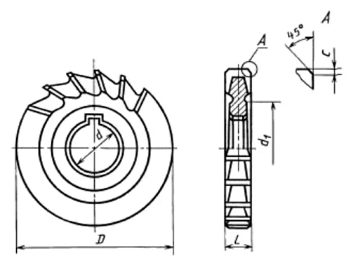 Фото 1 товара Фреза трехсторонняя 100х5х32 Р6М5 прямой зуб
