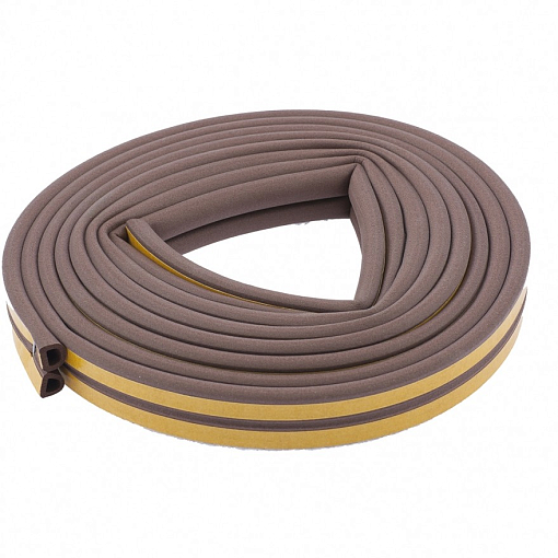 Фото 0 товара Уплотнитель, 12 м, профиль "D", коричневый Сибртех