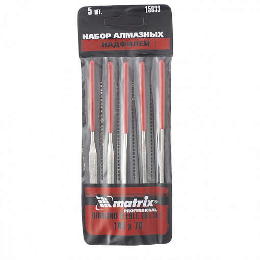 Фото 0 товара Набор надфилей алмазных, 140 х 70 х 3 мм, 5 шт Matrix Master