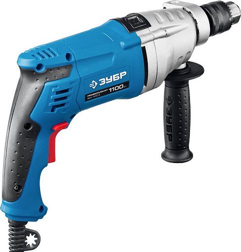 Фото 1 товара ЗУБР 1100 Вт, кейс, дрель ударная ЗДУ-1100-2 ЭРМКМ2 Профессионал