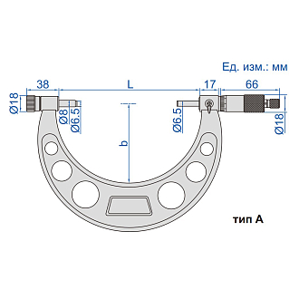 Микрометр МК-50, 0-50мм, 0.01мм со сменными пятками, INSIZE - фото 2