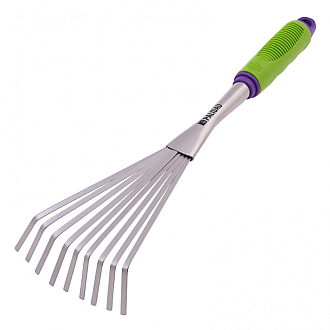 Грабли веерные 9 - зубые, 130 х 420 мм, стальные, пластиковая рукоятка, Connect, Palisad - фото 1