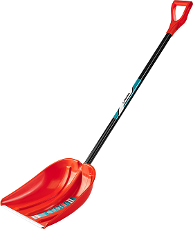 Лопата снеговая СИБИН 421845 410x415 мм, пластиковая, алюминиевый черенок, оранжевая - фото 2
