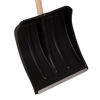 Лопата для уборки снега пластиковая, 380х385х1420 мм, оцинк. планка, деревянный черенок Россия - фото 5