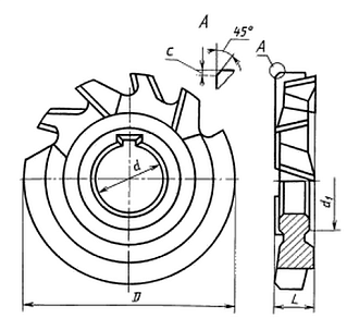 Фреза трехсторонняя 63х6х22 Р6М5 разнонаправленный зуб 2240-0101 - фото 2
