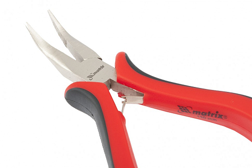 Фото 2 товара Длинногубцы изогнутые Mini, 130 мм, никелированные, авторазжим, Matrix