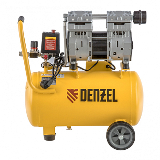 Компрессор DLS950/24 безмаслянный малошумный 950 Вт, 165 л/мин, ресивер 24 л Denzel - фото 2