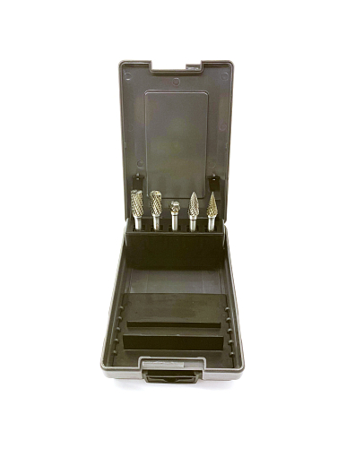 Фото 1 товара Набор борфрез тв. сплав. из 5шт. (B10,C10,D10,G10,M10)х6мм Х-обр. насечка Sekira