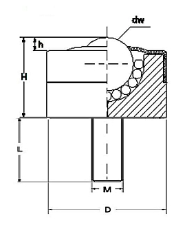Шариковая опора (без фланца) SP 8 B-D-NF M6X15 TECHNIX - фото 2