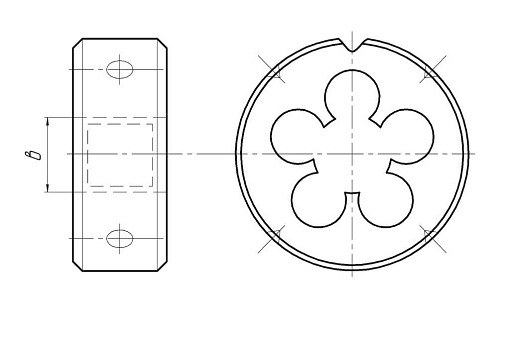 Фото 1 товара Плашка дюймовая 7/16"-14 UNC, 14 ниток/дюйм