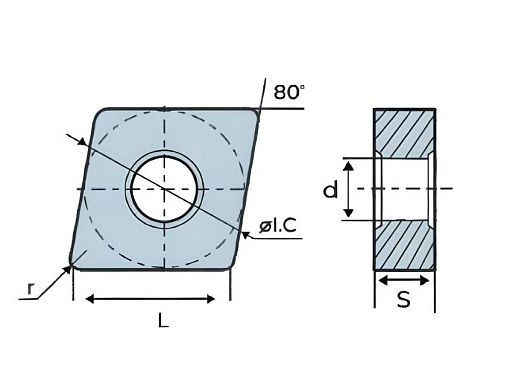 Фото 1 товара CNGA120404 LF80 токарная пластина Deskar