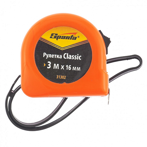 Фото 0 товара Рулетка Classic, 3 м х 16 мм, пластиковый корпус Sparta
