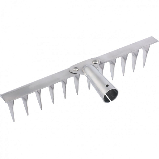 Фото 0 товара Грабли, нержавеющая сталь, 340 мм, 14 витых зубьев, без черенка, Россия Сибртех