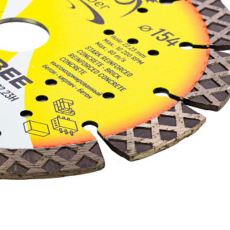 Круг алмазный 1A1RSS/XTW D154-2.6T-10+2W-22.23H "BumbleBEE" Elsilber - фото 2