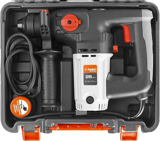 Фото 0 товара ЗУБР 750 Вт, 0-1000 об/мин, 0-4800 уд/мин, кейс, перфоратор вертикальный электрический ЗП-26-750 ЭК Мастер